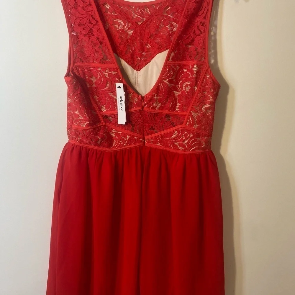 NWT Arc & Co Womens Lace Top Mini Red Dress Size Medium Prom Party Sexy - Picture 7 of 16